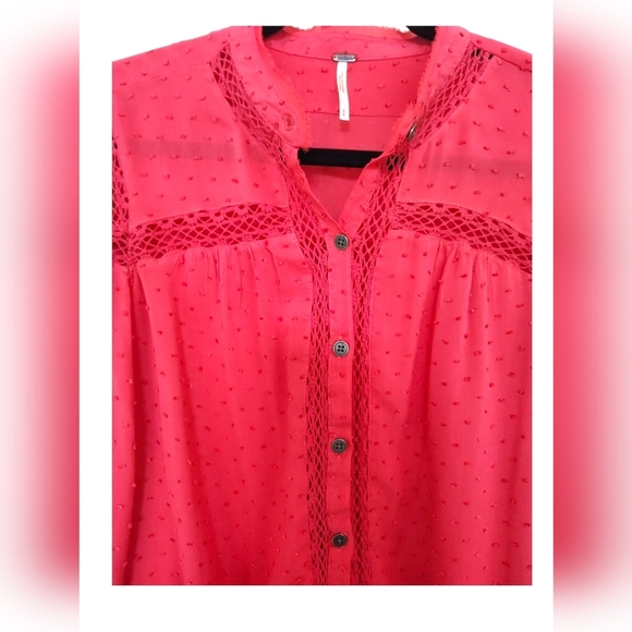 Free People Pink Lace Women's Top Small/Pet - Picture 4 of 4